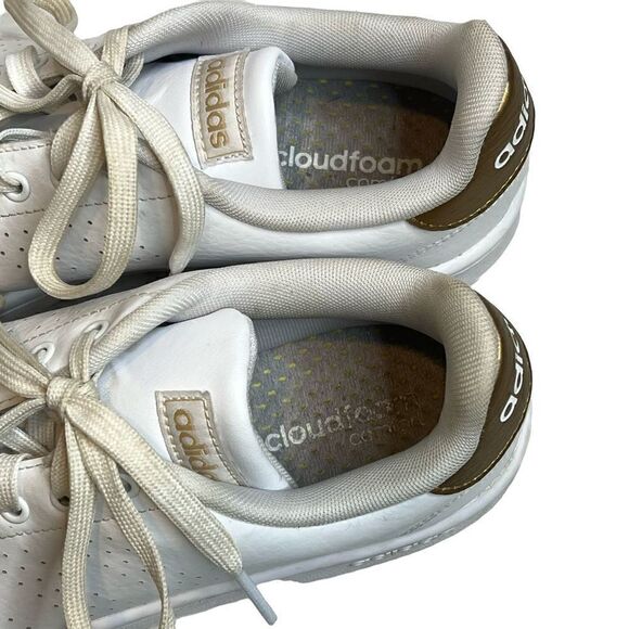 Adidas white perforated cloud foam advantage sneakers size 9.5 - Picture 5 of 13